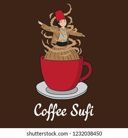 Coffee Sufi shop logo design
Vector illustration. Eps 10