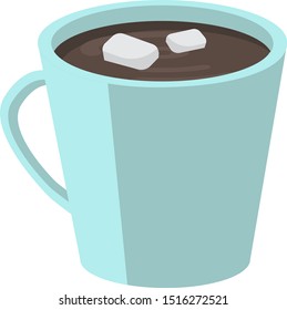Coffee with sugar, illustration, vector on white background.