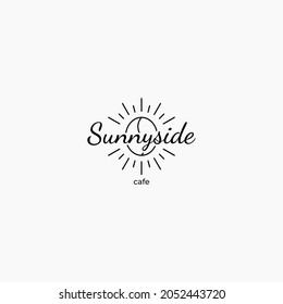 coffee and sun vintage logo design