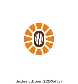 Coffee with sunrise. Coffee morning, coffee cafe logo illustration design template