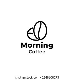 coffee sunrise sunset with logo icon design for cafe, restaurant cafeteria illustration.