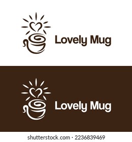 Coffee sunset or sunrise love as a sun vector design