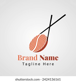 Coffee Sushi Logo, combination of coffee bean and sushi food