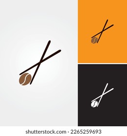 Coffee Sushi Logo Design Vector