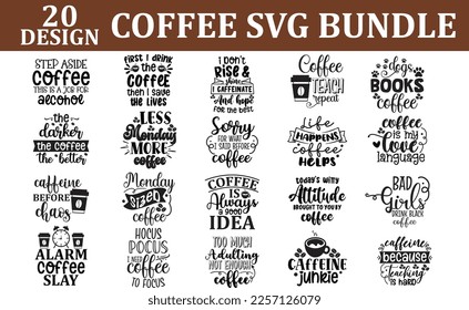 Paquete de Coffee SVG, Paquete Coffee Cotes