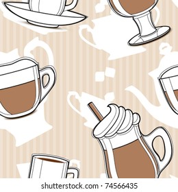 Coffee, sweet seamless pattern