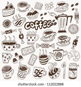 coffee and sweets - doodles collection