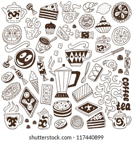 coffee and sweets - doodles collection