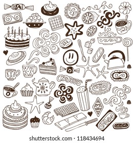 coffee and sweets - doodles collection