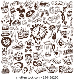 coffee and sweets - doodles collection
