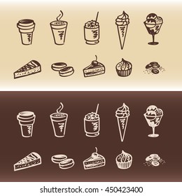 Coffee and sweets icons