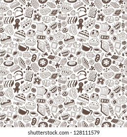 coffee  and sweets - seamless background