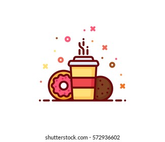 Coffee and sweets vector illustration