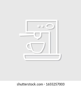 Coffee symbol flat sign on a gray background. Simple logo illustration for graphic and web design.