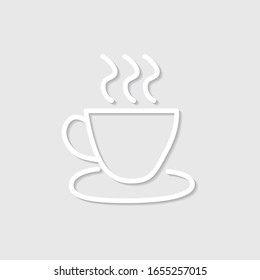 Coffee symbol flat sign on a gray background. Simple logo illustration for graphic and web design.