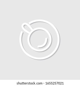Coffee symbol flat sign on a gray background. Simple logo illustration for graphic and web design.