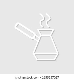 Coffee symbol flat sign on a gray background. Simple logo illustration for graphic and web design.