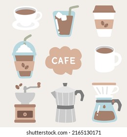 Coffee Symbol Illustration Elements 
 Vector Set.