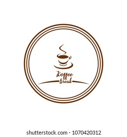 Coffee symbol vector icon. Coffee bread.Coffee design template. Retro coffee emblem.