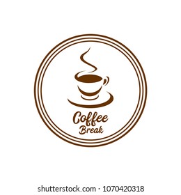 Coffee symbol vector icon. Coffee bread.Coffee design template. Retro coffee emblem.