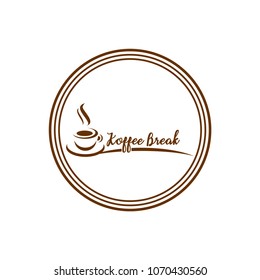 Coffee symbol vector icon. Coffee bread.Coffee design template. Retro coffee emblem.