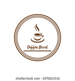 Coffee symbol vector icon. Coffee bread.Coffee design template. Retro coffee emblem.