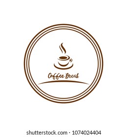 Coffee symbol vector icon. Coffee bread.Coffee design template. Retro coffee emblem.