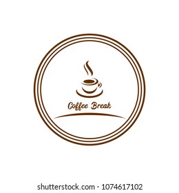 Coffee symbol vector icon. Coffee bread.Coffee design template. Retro coffee emblem.