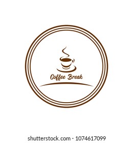 Coffee symbol vector icon. Coffee break.Coffee design template. Retro coffee emblem.