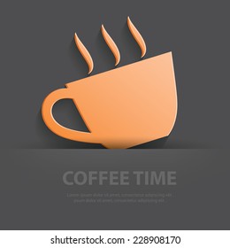 Coffee symbol,Blank for your text,clean vector