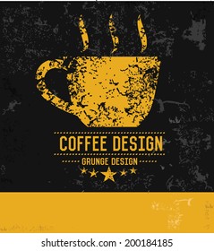 Coffee symbol,grunge vector