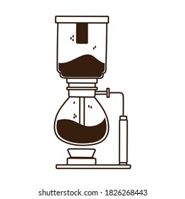 coffee syphon brew method line icon style vector illustration