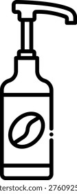 Coffee Syrup Bottle Icon with Pump