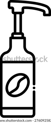 Coffee Syrup Bottle Icon with Pump