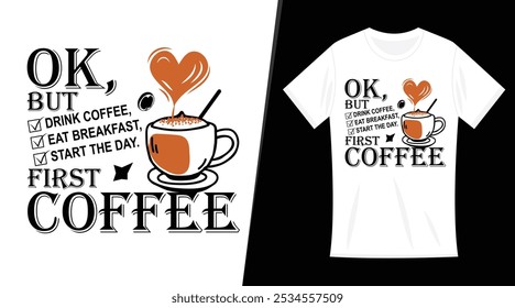 Diseño de la camiseta del café, camiseta