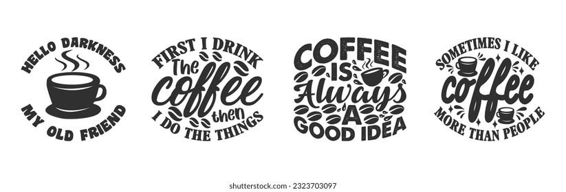 Coffee T shirt Design Bundle, Vector Coffee T shirt  design, Coffee shirt,  Coffee typography T shirt design Collection