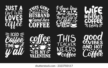 Coffee T shirt Design Bundle, Vector Coffee T shirt  design, Coffee shirt,  Coffee typography T shirt design Collection