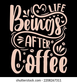 Design-Element für das Coffee-t-Shirt, Kaffeedekoration, Vektorgrafik der Kaffeebecher, heißer Kaffee