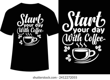 Coffee T shirt design vector illustration, Coffee Typography t shirt design
