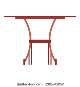Coffee table beverage concept brown wooden closeup icon background. Vector dark desk interior cafe