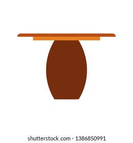 Coffee table beverage concept brown wooden closeup icon background. Vector dark desk interior cafe