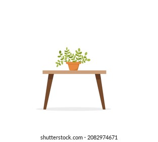 Coffee table with a flower. Flat style vector design template. EPS 10