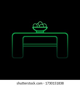 a coffee table with fruit nolan icon. Simple thin line, outline vector of Furniture icons for ui and ux, website or mobile application