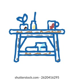 coffee table furniture doodle icon sketch vector. coffee table furniture sign. isolated symbol illustration