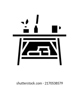coffee table furniture glyph icon vector. coffee table furniture sign. isolated contour symbol black illustration