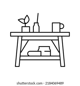 coffee table furniture line icon vector. coffee table furniture sign. isolated contour symbol black illustration
