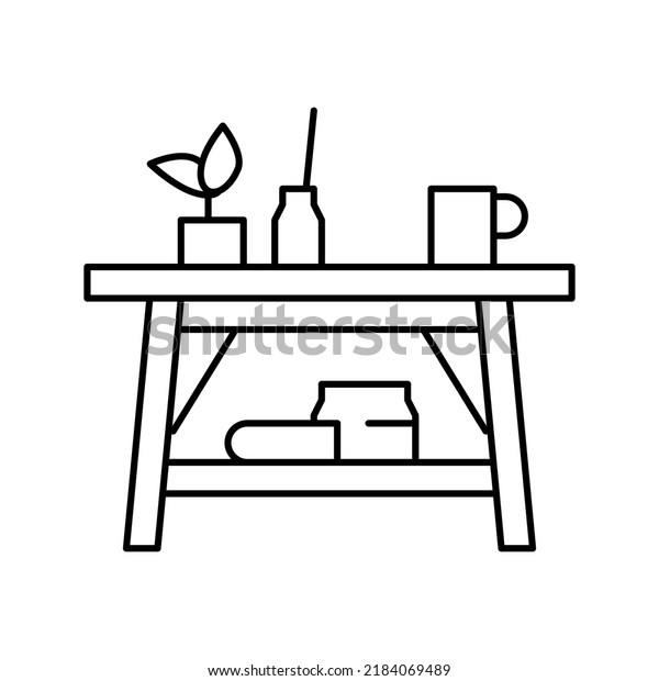 coffee table\
furniture line icon vector. coffee table furniture sign. isolated\
contour symbol black\
illustration