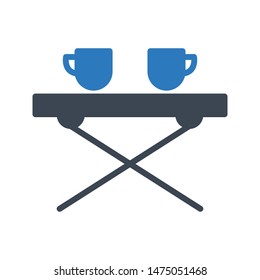 coffee table glyph colour vector icon