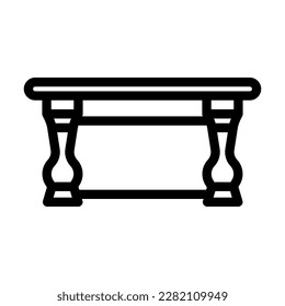 coffee table home interior line icon vector. coffee table home interior sign. isolated contour symbol black illustration