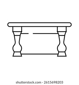 coffee table home interior line icon vector. coffee table home interior sign. isolated contour symbol black illustration